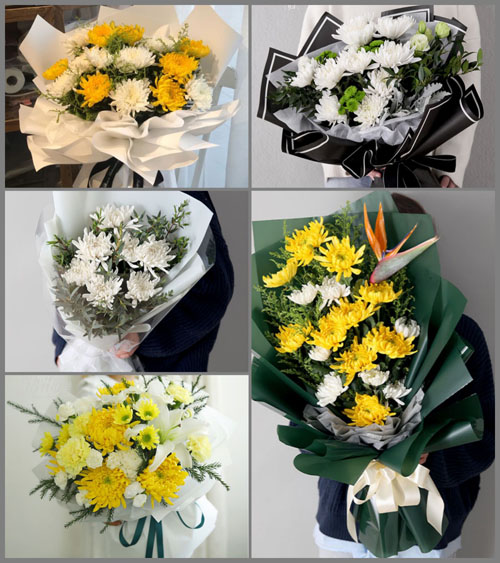 山东莱芜莱城区苗山镇陡峪村白事花束代送